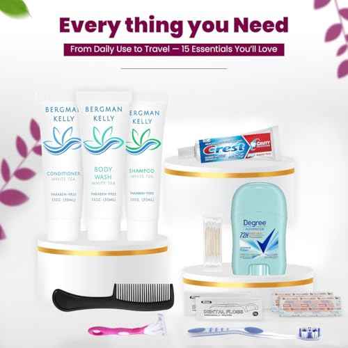 Trektote Travel Toiletry Kit For Women ? (100 Pack) 12 Piece Set Of Travel Size Toiletries, TSA Compliant, Travel Essentials, Includes Shampoo And Conditioner, Body Wash, Toiletry Bag & More