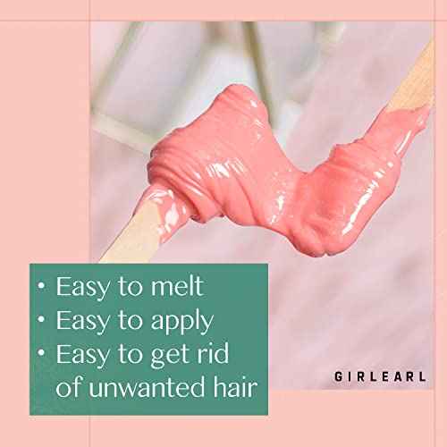 Hard Wax Beads, 1lb Wax Beans for Hair Removal Sensitive Skin with Rose Formula, Perfect for Full Body, Facial, Brazilian Bikini, and Legs at Home Wax Refill for Women Men (pink)