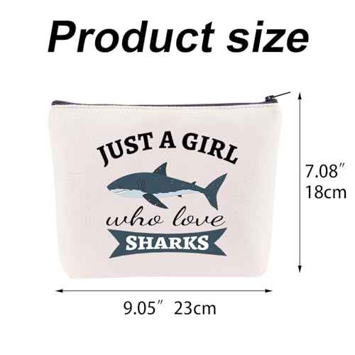 Shark Gifts for Shark Lovers Gift Shark Bag for Girls Women Sharks Themed Gifts shark accessories Makeup Bag Graduation Birthday Gifts for Shark Girl Daughter Animal Lover Christmas Gift Cosmetic Bag