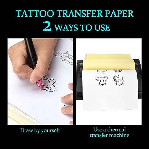 Tattoo Fake Skin Tattoo Skin Practice Kit 10Pcs Tattoo Fake Skins 20Pcs Tattoo Transfer Paper for Beginners and Artists Tattoo Supplies (3L+3M+4S Skin+20 Paper)