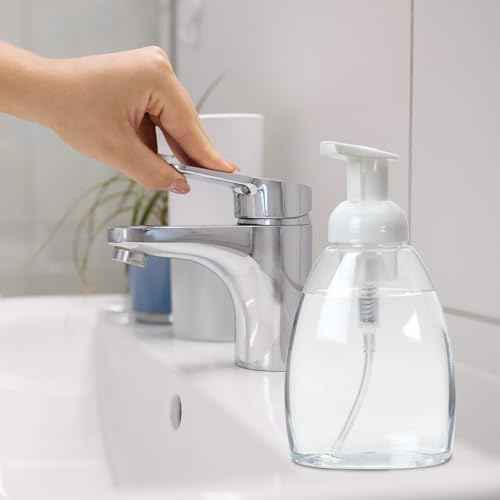 Ginger Lily Farms Foaming Soap Dispenser, Refillable Plastic Pump Bottles for Liquid Hand Soap, 12 oz. Clear Bottle with White Pump, 2-Pack