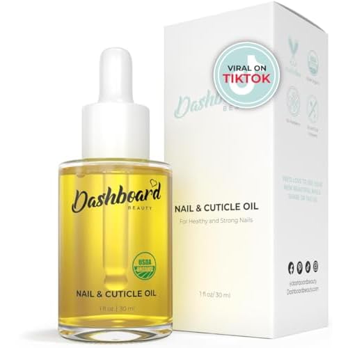 Dashboard Beauty Cuticle Nail Oil - Advanced Nail Moisturizer & Premium Nail Strengthener with Jojoba, Vitamin E - Repairs Damaged Nails, Nourishes, Enhances Growth - Salon-Grade, Deep Hydration, 1 oz