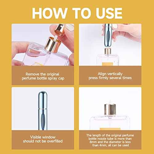 Yamadura Mini Refillable Perfume Portable Atomizer Bottle Refillable Perfume Spray, Refill Pump Case for Traveling and Outgoing (5ml, 4 Pack) 4