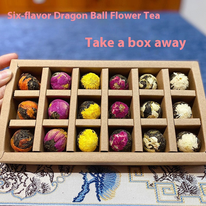 Six Flavor Scented Tea Variety Pack - Jasmine, Lily, Peony, Rose, Chrysanthemum - Gift Box