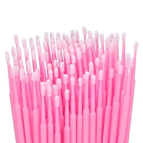 G2PLUS 500PCS Cotton Swabs, Disposable Micro Applicators Brush for Makeup and Personal Care Cosmetic Brush, Micro Swabs for Eyelash Extensions, Nails, Eyeliner (Head Diameter: 2.0mm)