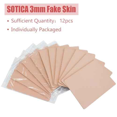 3MM Fake Skin Tattoo - SOTICA 12pcs Tattoo Skin 3mm Tattoo Practice Skins 6¡¿8" Tattoo Fake Skin Silicone Practice Skin for Tattoo Thick Fake Tattoo Skin Piel Sint?tica Para Tatuar for Tattoo Supplies