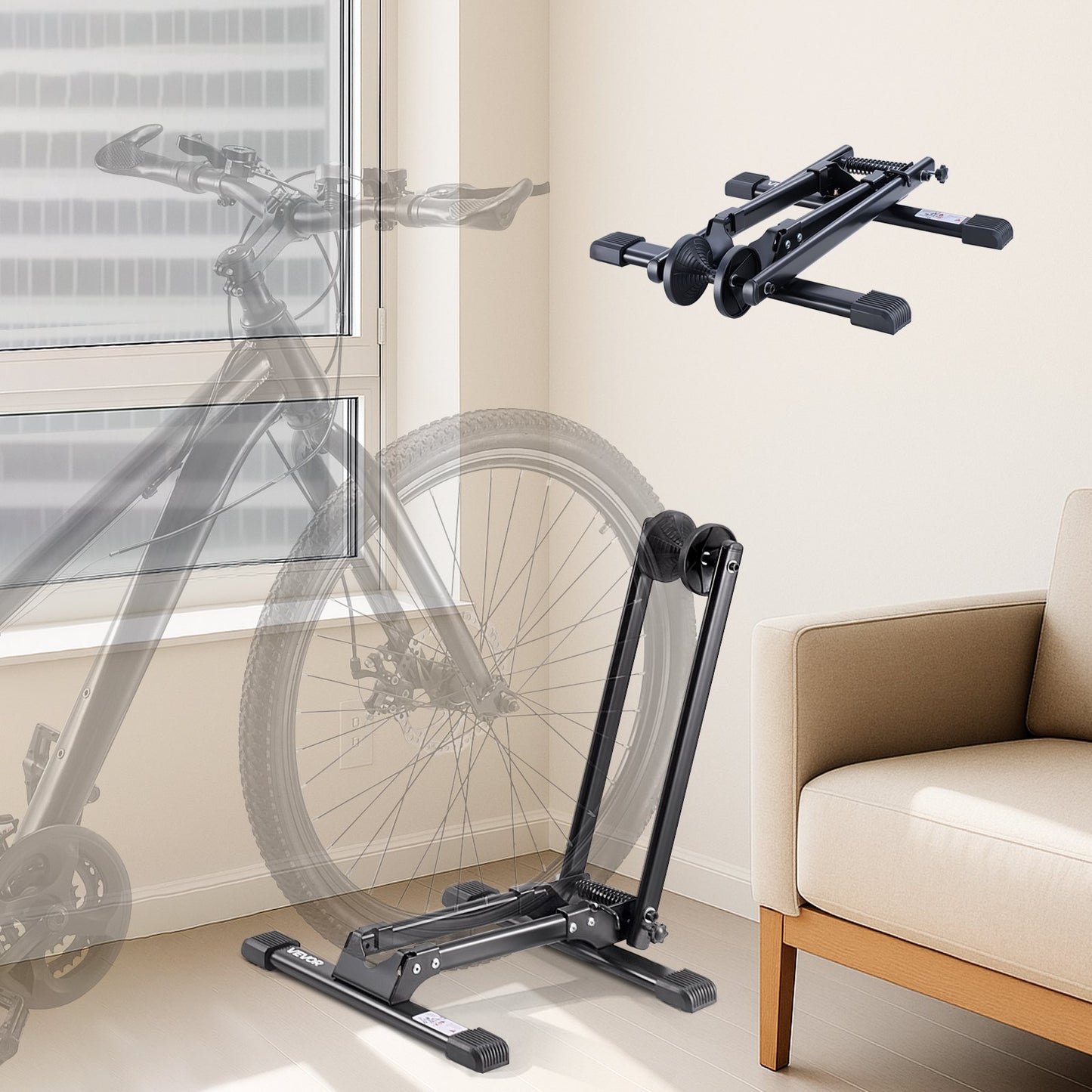 Foldable Bike Rack for 20-29 Inch Mountain & Road Bikes 2 Pack - Black