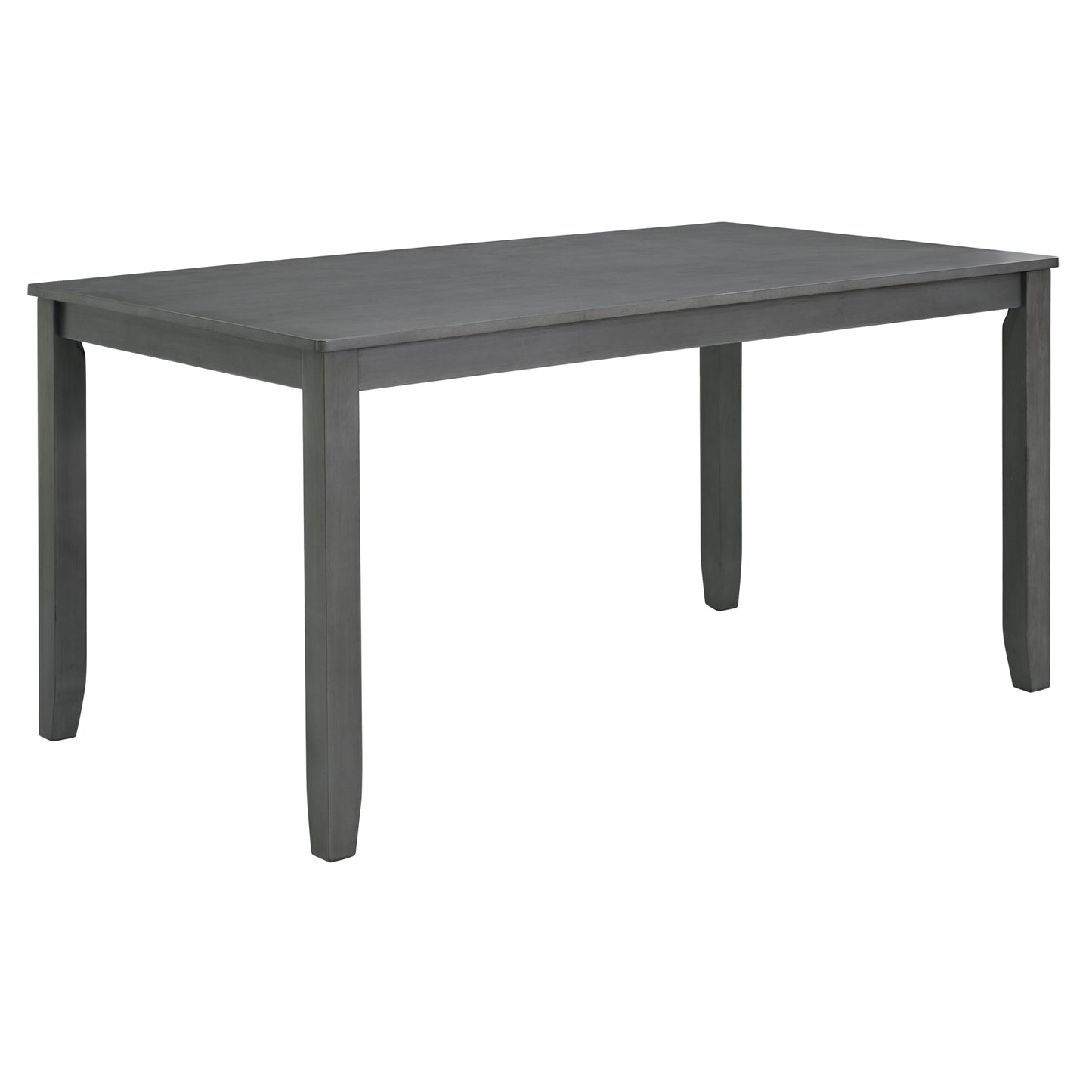 6-Piece Wooden Dining Table Set with Bench and Chairs - Gray