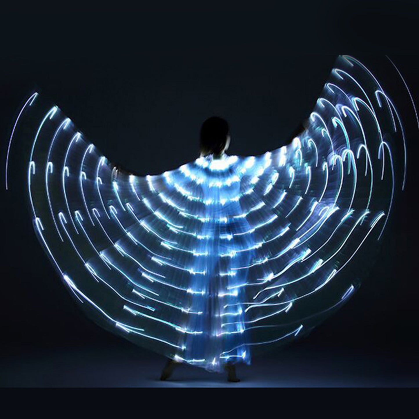 LED Light Up Wing For Adults 9.8FT Polyester Glowing Belly Dance