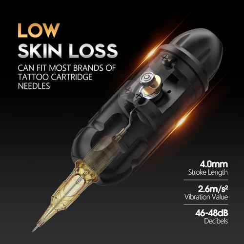 Ambition Shura Rotary Tattoo Machine with Advanced Stabilizing System - Short Tattoo Pen with Coreless Motor RCA Interface Tattoo Gun Supply for Professional Tattoo Artists