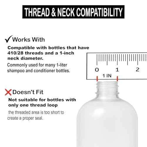 Universal Shampoo/Conditioner Dispenser Pump for Bottles, Leak Proof, Pump Top Fits 1 L/33.8 oz Bottles, 28/410 Neck Size, (Variety Pack of 2)