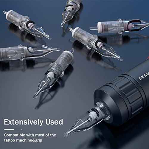 EZ Tattoo Cartridge Needles - 20Pcs #12 (5RL) Standard Round Liner Disposable Tattoo Needles Cartridges for Rotary Tattoo Machine Pen Gun - Revolution