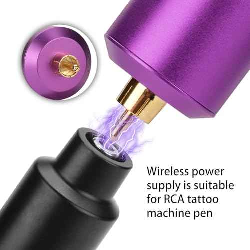 ATOMUS Cordless Tattoo Power Supply, Wireless Tattoo Battery Pack RCA Connector USB Rechargeable 1600mAh Battery Capacity OLED Display for Tattoo Pen Rotary Tattoo Machine