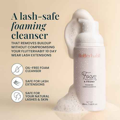 FlutterHabit Lash Shampoo, Gentle Foaming Eyelash Extension Cleanser, Lash Extension Cleanser Gently Removes Waterproof Makeup, Dirt, & Oil from Multi-Day Lashes, For Professional & Home Use (50ml)