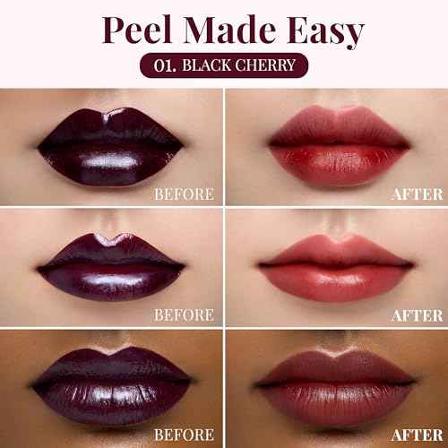 Peripera Ink Peel Off Lip Stain - Long Lasting, Transfer-Proof, Waterproof Korean Lip Tint with Color-Changing Peel-Off Formula (01 BLACK CHERRY)