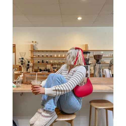 Ayesha Red Hair Bows Clips Coquette Ribbon Bowknot with Long Tail Princess Hair Bows French Barrettes Hair Accessories for Women Girls 4pcs (red)