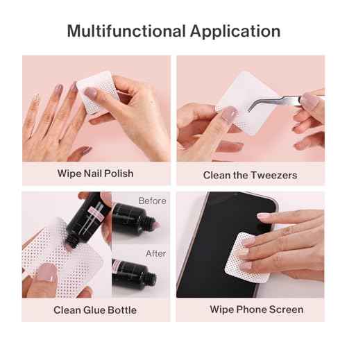 MelodySusie 1050Pcs Lint Free Nail Wipes Super Absorbent Soft Non-Woven for Fingernail Polish Remover and Eyelash Extension Wipes for Nail Art