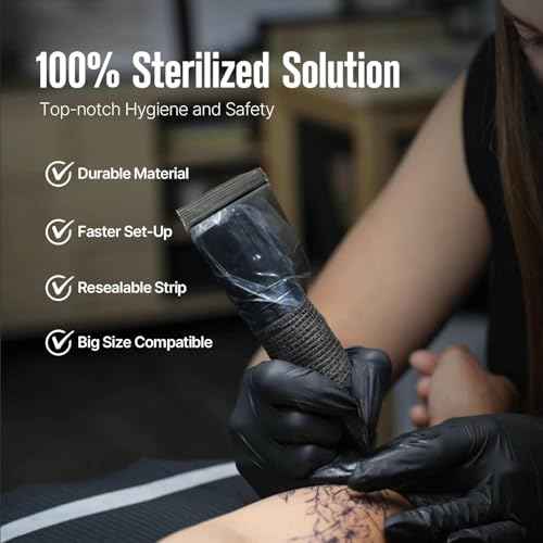 300pcs Tattoo Machine Covers Sealable Type - Black 2.4¡¿8 Inch Tattoo Pen Covers Bags Sleeves for Cartridge Machine - Professional Tattoo Supplies & Accessories (Black (2.4¡¿8 inch))