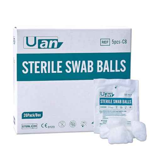 Sterile Wound Care Cotton Balls - 100% Cotton, Ideal for Medical Use & Home Care, Individually Packaged, 20 Pack