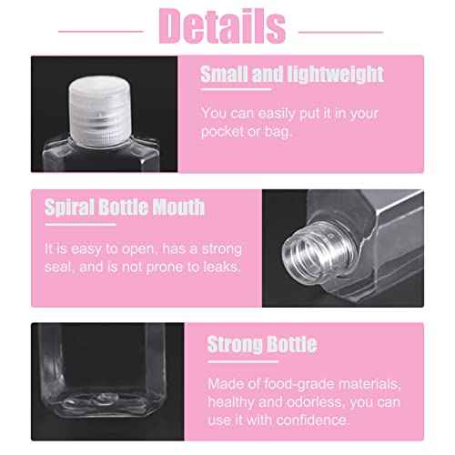 40 Pack 2 Oz Plastic Refillable Bottles with Flip Cap, Travel Size Bottles, Reusable Containers for Business Trip, Outdoor Camping