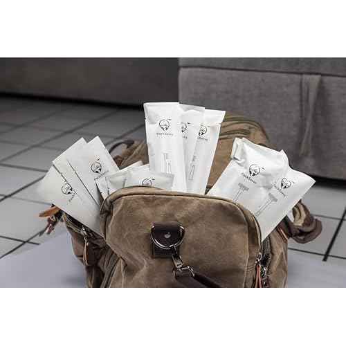 PackSavvy Travel Size Toiletries | 12 Piece Box | Sets of 3 | Disposable Toothbrush, Razor, Comb and Cotton Swabs Set | Travel Essentials | Air bnb Essentials