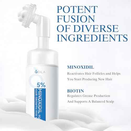 5% Minoxidil Foam for Men Hair and Beard Regrowth, Dermatologist-Recommended Lightweight Topical Solution, Thicker Fuller Hair Growth Treatment (60ml/2.11fl.oz)