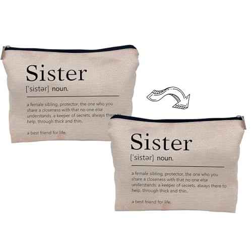 Sister Makeup Bag,Sister Gifts,Sisters Gifts from Sister,Birthday Gifts for Sister,Best Sister Gifts,Gifts for Sister,Sister Definition Small Cosmetic Makeup Bag for Purse