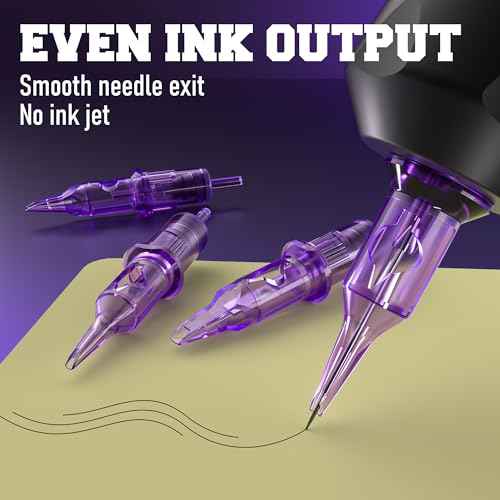 1203RL Disposable Tattoo Cartridge Needles 20Pcs #12 Standard 0.35mm 3 Round Liner Long Taper Size with Membrane Safety Cartridges for Beginners and Professional Tattoo Artists