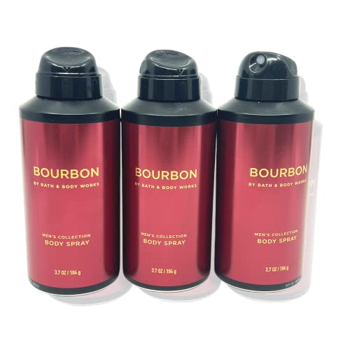 Bath & Body Works Bourbon Body Spray 3.7oz - pack of 3 - Men¡¯s Collection Body Spray for Men