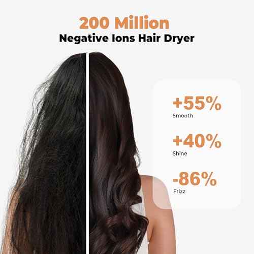 5 in 1 Blow Dryer Brush, Hair Dryer Brush Set Hair Styler Curling Wrap Air Curler, Negative Ion Curling Iron Hair Styling Tools, Hot Air Brush for Drying, Straight, Curl, Volumizing, Smoothing