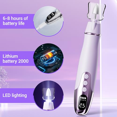 Aleanu Professional Manicure Pedicure Kit - 10 Speeds Cordless Nail Drill?Rechargeable Pedicure Tools for feet, Nail Drill for Thick Nail Toenail Cuticle Women Men Baby Pets(Purple)