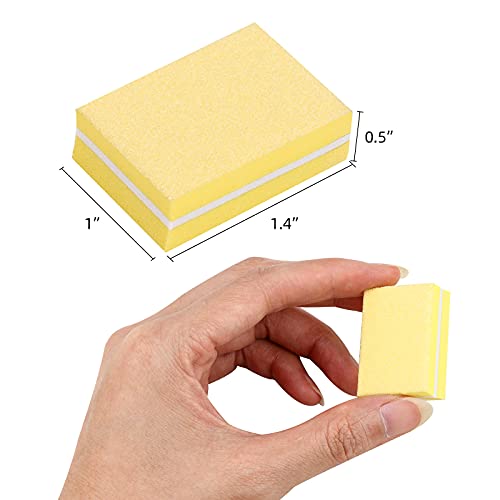 100 Pcs Mini Buffers for Nails 180/100 Grit Nail Buffers for Nail Care(Yellow)