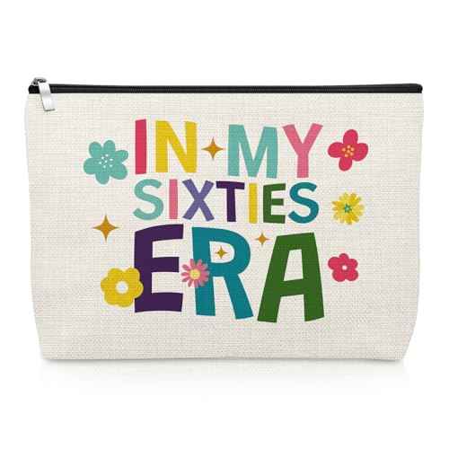 60th Birthday Gifts for Women 1965 Makeup Bag Happy 60 Year Old Birthday Gifts for Grandma Mom Sister Friend Wife Coworker Sixty Cosmetic Bag Presents for Women Turning 60 Travel Cosmetic Pouch
