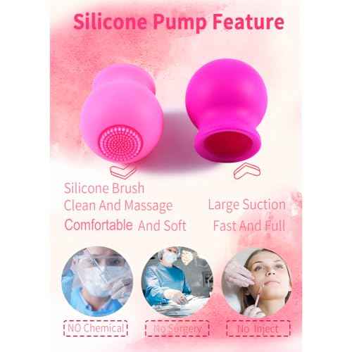 Lip Plumper Device With Face Clean Massage Brush Soft Lip Plumping Quickly Natural Pout Mouth Plumping Tool Beauty Pump Sexy Lip Bigger Mouth Lips Enhancer Lip Plumper Tool (Purple)