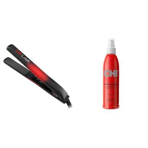 CHI Original Lava Ceramic 1" Flat Iron & 8 Fl Oz Thermal Protection Spray Hair Straightener Bundle