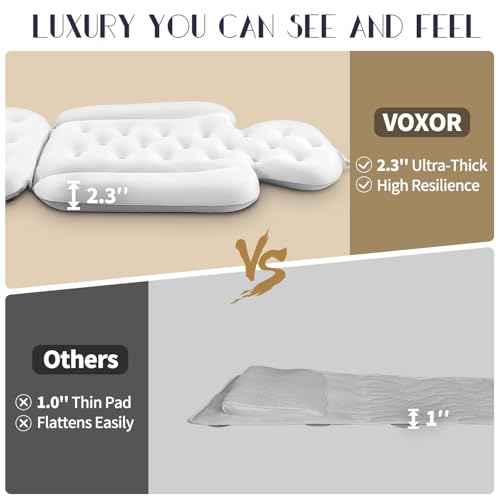 Full Body Bath Pillow for Bathtub, Thick Bathtub Cushion with Laundry Bag, Luxury Tub Pillow for Bath for Headrest Neck and Back Support White 51" x 16"