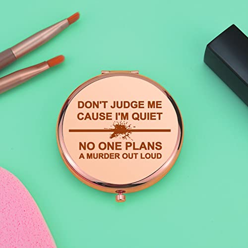 True Crime Lover Gift True Crime Gifts for Women Compact Makeup Mirror Murder Gifts for Women Funny Serial Killer Gift for Friend Folding Makeup Mirror Christmas Birthday
