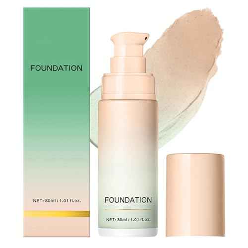 Green Color Changing Foundation, Color Correcting CC Cream with Centella, Even Red Skin Tone, Lightweight Non-Greasy, Hydrating, Sheer Coverage, Multiuse Face Concealer with Natural Finish