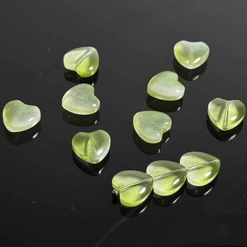 Love Peach Heart Glass Beads 12mm Handmade Jewelry Accessories