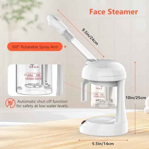 Ozone Facial Steamer - TASALON Face Steamer for Facial Deep Cleaning, Portable Facial Steamer with Removable Water Cup, Nano Ionic Face Steamer for Home Salon Spa or Personal Care