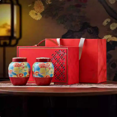 Ceramic Tea Storage Jar Set - Empty Gift Box for Home & Kitchen