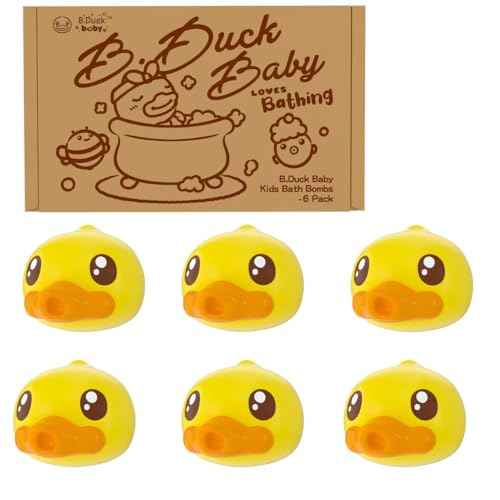 Halloween Bath Bombs for Kids Gift Set 6 Pack, B.Duck Cute Bubble Animal Bath Bomb for Toddler, Large Lush Bathbombs Kit for Women Relaxing Spa Day Easter Birthday Christmas