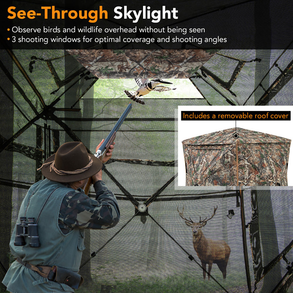 5-IN-1 Detachable Hunting Blind for 2-3 People - Camouflage