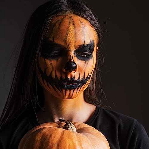 MEICOLY Orange Face Body Paint Stick(1.06 Oz),Cream Face Paint for Halloween Pumpkin Tiger Special Effects SFX Makeup,Orange Eye Black Baseball/Softball,Sweatproof & Waterproof
