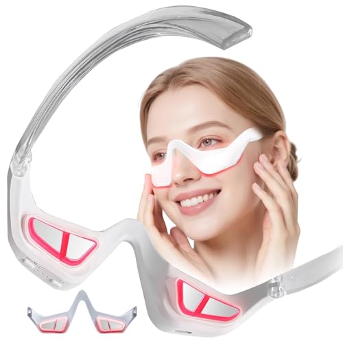 Red Light Therapy Massager, Under Eye Red Light Therapy Eyelift Device with Microcurrent, Under Eyes Glasses Treatment Eye Bags Dark Circles Puffiness Wrinkles Fine Lines (B)