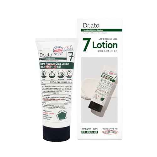 Dr.ato Ultra Rescue Cica Lotion for Body & Face Korean Skincare (5.4 Fl Oz)