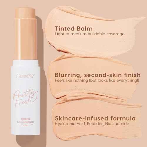 ColourPop Pretty Fresh Tinted Foundation Stick - Balm to Cream Foundation with Light to Medium Coverage - Infused with Hydrating Hyaluronic Acid, Peptides & Niacinamide - Fair 3 (0.29 oz)