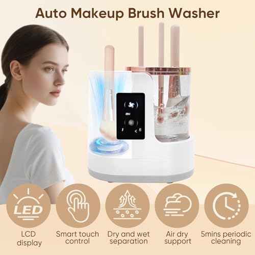 Electric Makeup Brush Cleaner 3-in-1 Automatic Brush Cleaning Machine, Dual-Direction Cleaning, Adjustable Drying, Fits All Brush Sizes, Efficient & Quick (Upgraded 2025 Edition)