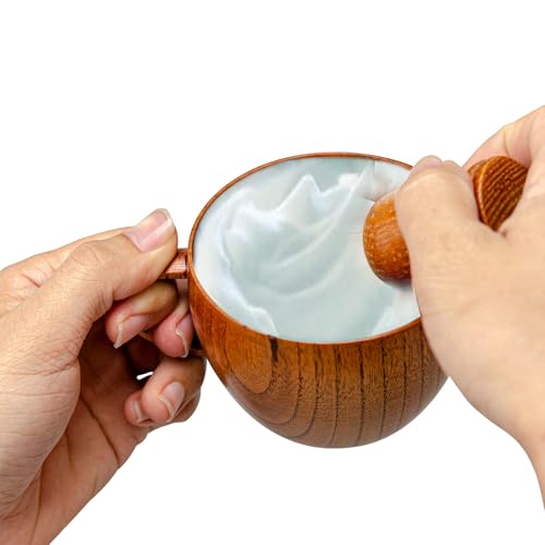 Grandslam Shaving Brush Set Pure Badger Hair Shaving Brush with Solid Wood Handle and Wooden Shaving Soap Bowl for Men Easy to Lather Fits Wet Shaving¡¦