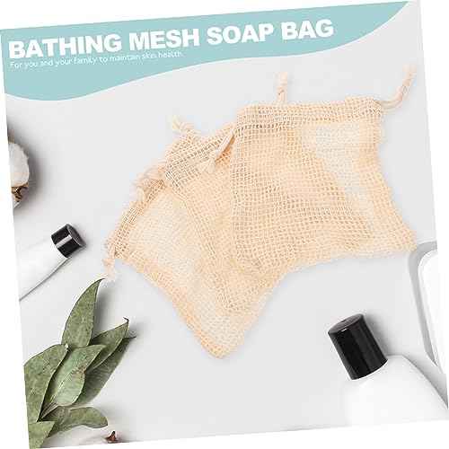 40pcs Colorful Cotton Linen Soap Bags Exfoliating Bathing Soap Pouches for Handmade Facial Mesh Storage Bags Drawstring for Easy Use and Draining